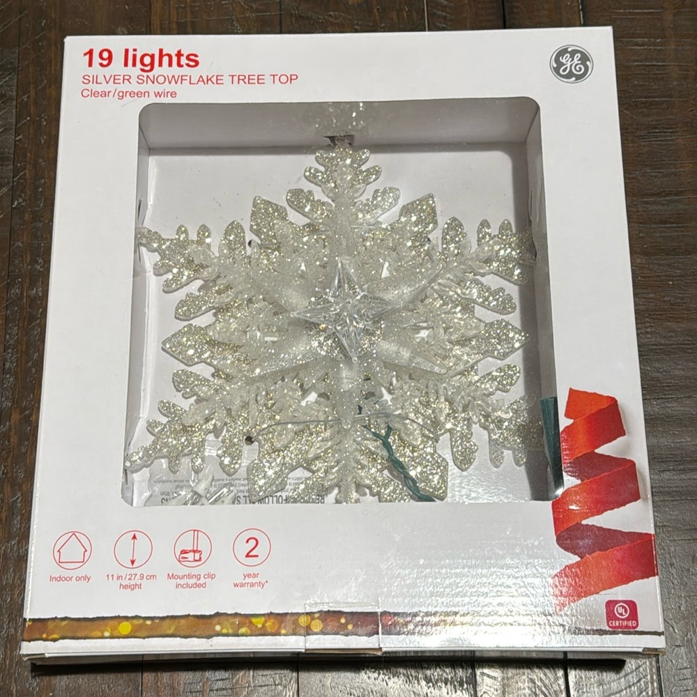 GE Silver Snowflake Tree Topper